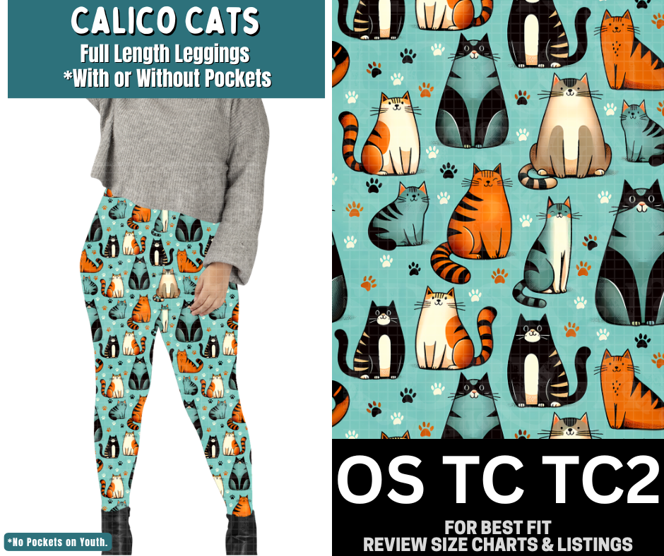 Calico Cats Full Length Leggings w/ Pockets