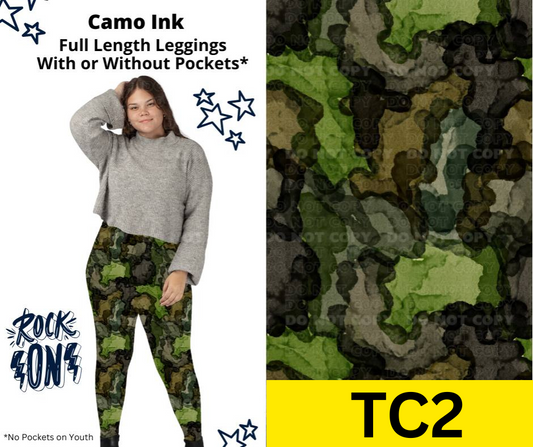 Camo Ink Full Length Leggings w/ Pockets