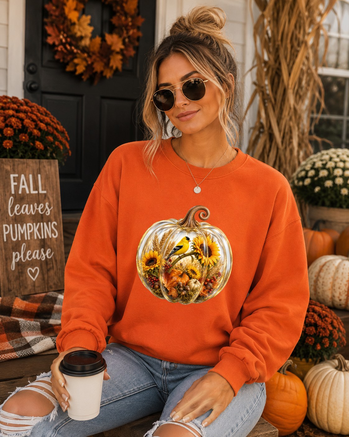 Cozy Pumpkin Yellow Canary Sweatshirt