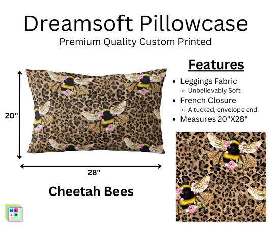 Cheetah Bees Dreamsoft Pillowcase