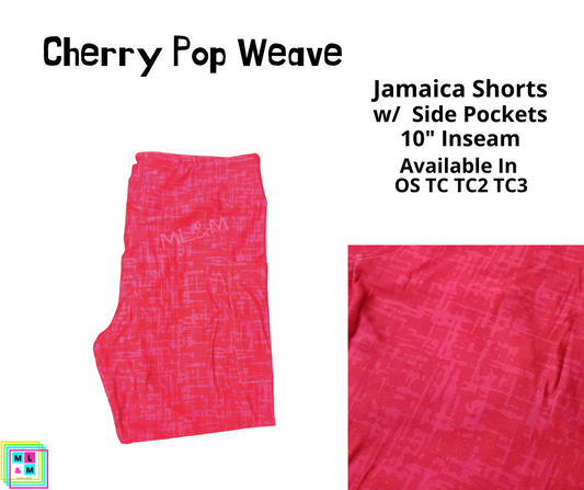 Neon Pop Weave Cherry 10" Jamaica Shorts