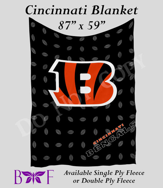 Cincinnati 59"x87" soft blanket also available with sherpa fleece