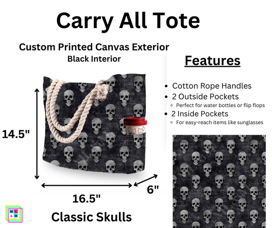 Classic Skulls Carry All Tote