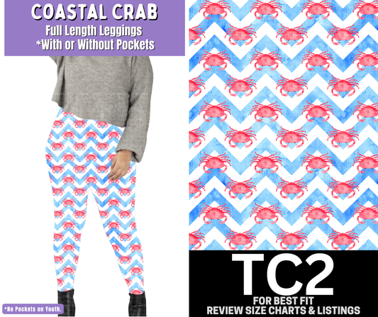 Coastal Crab Full Length Leggings w/ Pockets