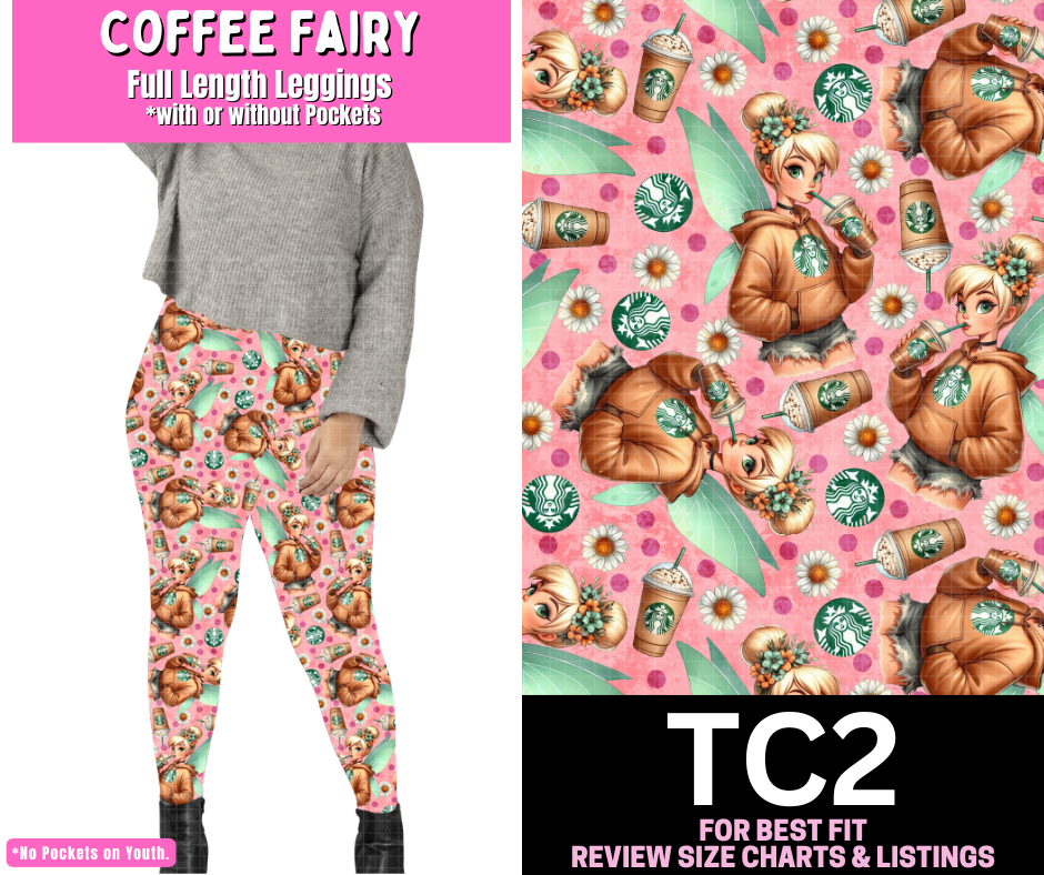 Coffee Fairy Full Length Leggings w/ Pockets