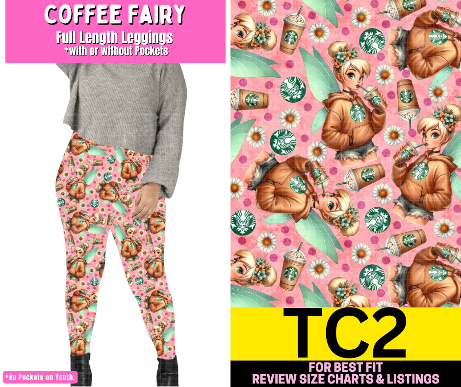 Coffee Fairy Full Length Leggings w/ Pockets