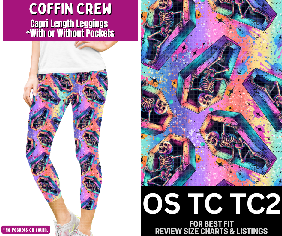 Coffin Crew Capri Length Leggings w/ Pockets
