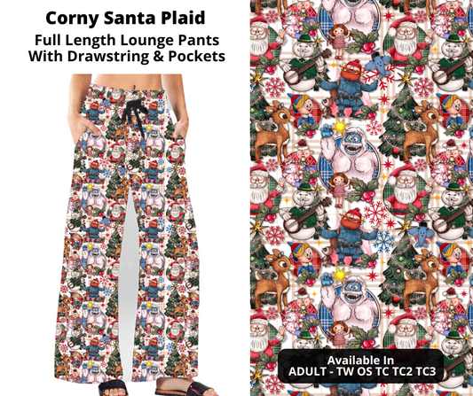 Corny Santa Plaid Full Length Lounge Pants