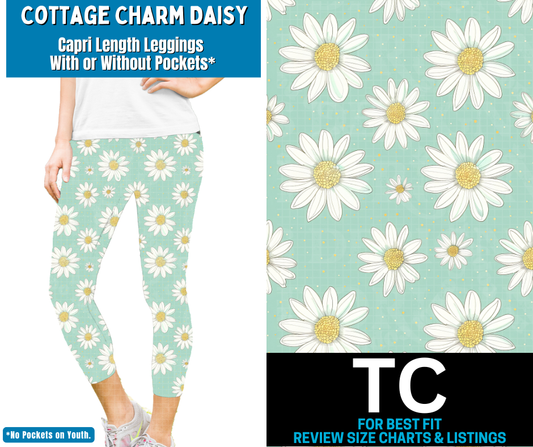 Cottage Charm Daisy Capri Length Leggings w/ Pockets