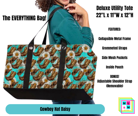 Cowboy Hat Daisy Collapsible Tote