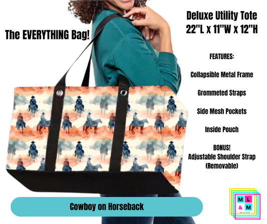 Cowboy On Horseback Collapsible Tote