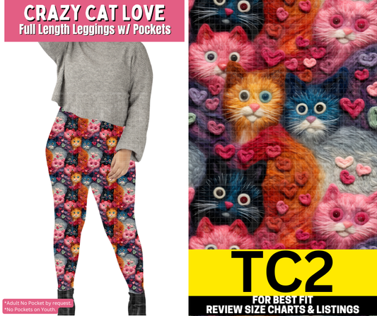 Crazy Cat Love Full Length Leggings w/ Pockets