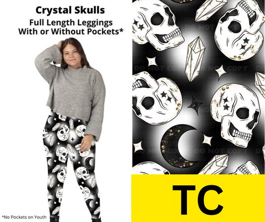 Crystal Skulls Full Length Leggings w/ Pockets