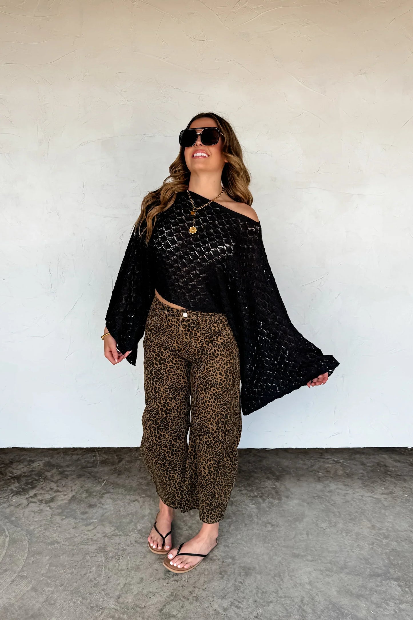 PREORDER: Bex Cheetah Barrel Jeans (Stretchy)