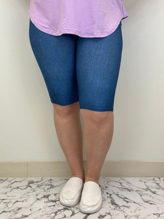 Blue Denim Bermuda Shorts w/ Pockets