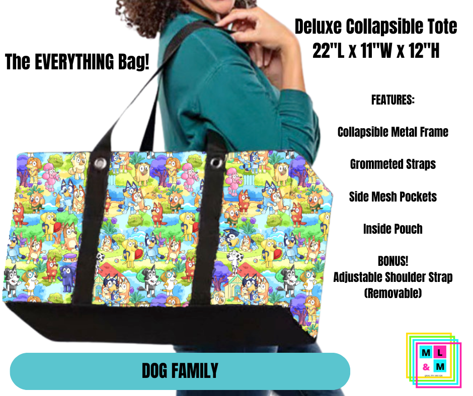 Dog Family Collapsible Tote