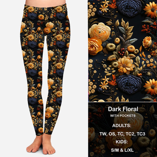 Dark Floral - Leggings with Pockets Preorder Closes 8/28 eta 4-6 weeks