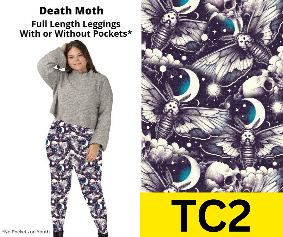 Death Moth Full Length Leggings w/ Pockets