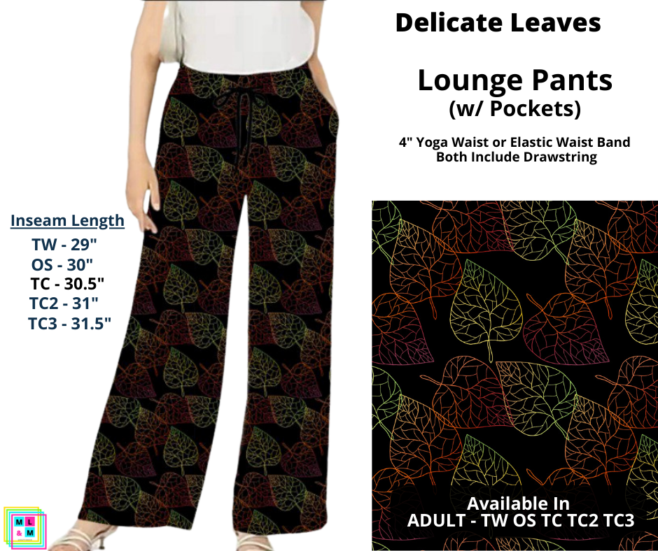 Delicate Leaves Full Length Lounge Pants