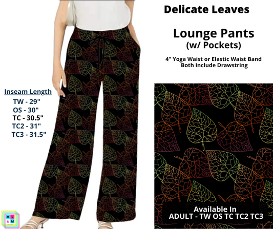 Delicate Leaves Full Length Lounge Pants