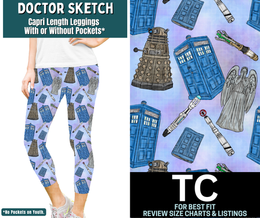 Doctor Sketch Capri Length Leggings w/ Pockets