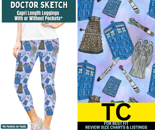 Doctor Sketch Capri Length Leggings w/ Pockets