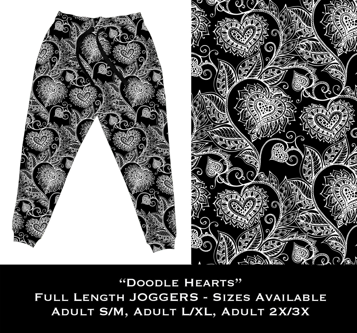 Doodle Hearts - Full Joggers