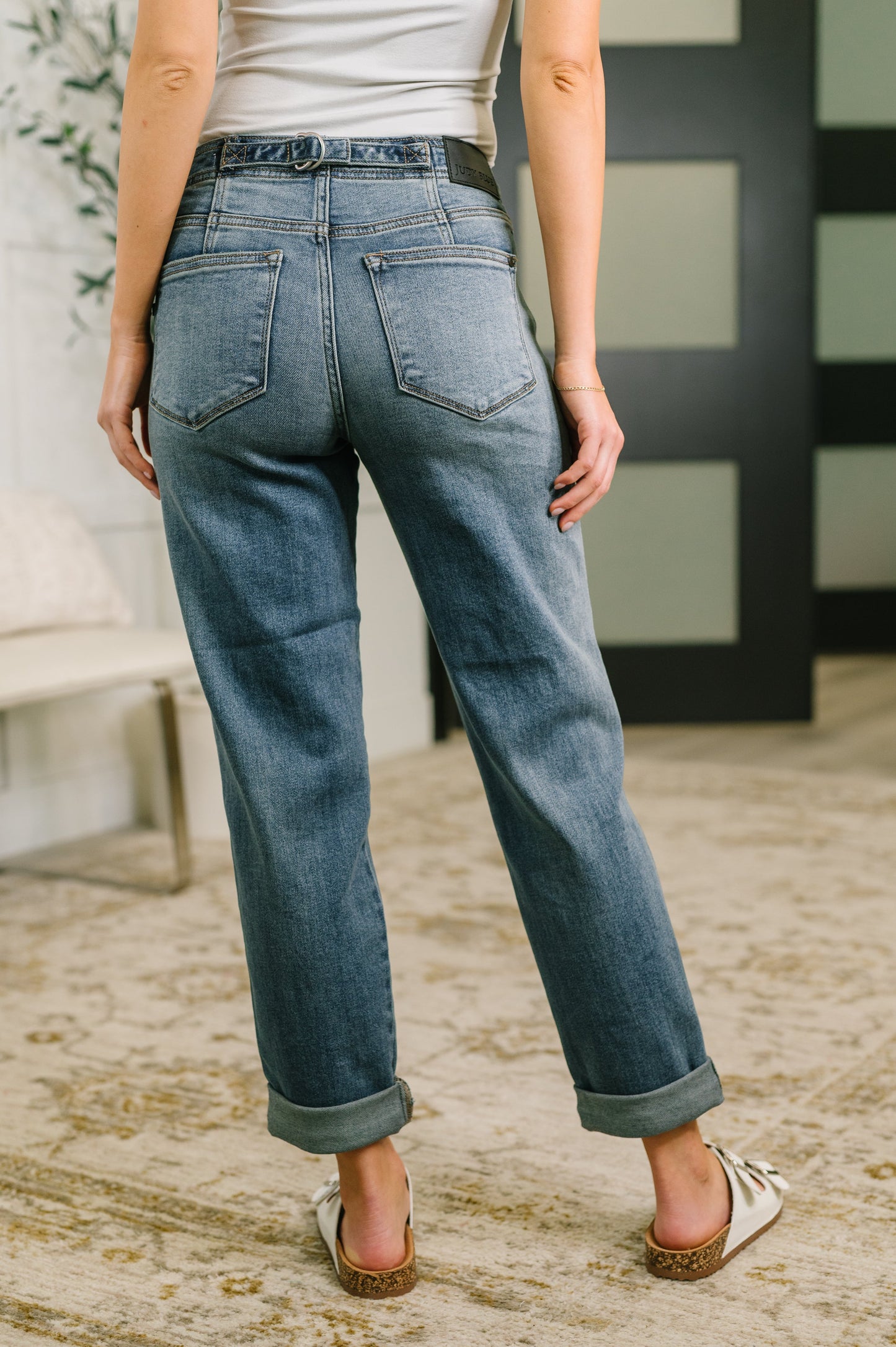 Doris Mid Rise Boyfriend with Adjustable Back Tab + Hollywood WB