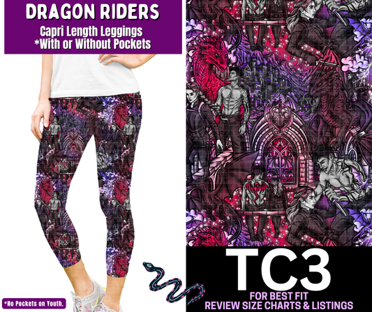 Dragon Rider Capri Length Leggings w/ Pockets