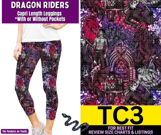 Dragon Rider Capri Length Leggings w/ Pockets