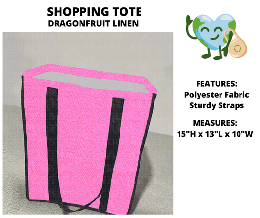 Dragonfruit Linen Shopping Tote