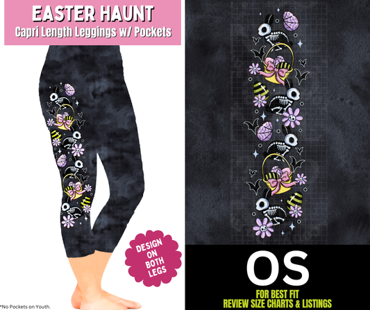 Easter Haunt Capri Leggings w/ Side Leg Designs