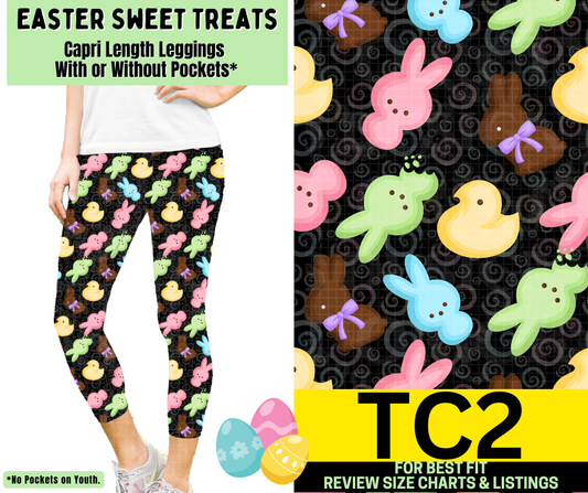 Easter Sweet Treats Capri Length Leggings w/ Pockets