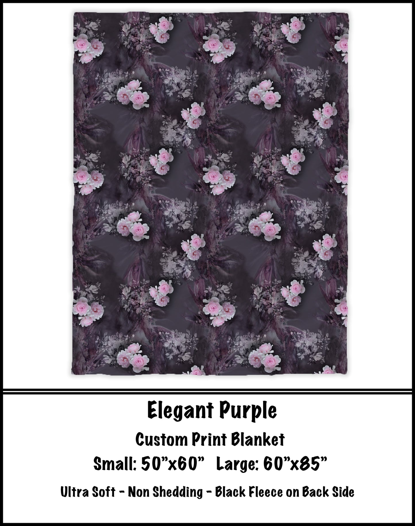 BG68 - Elegant Purple Fleece Blanket - Preorder Closes 3/23 ETA: 8-10 weeks