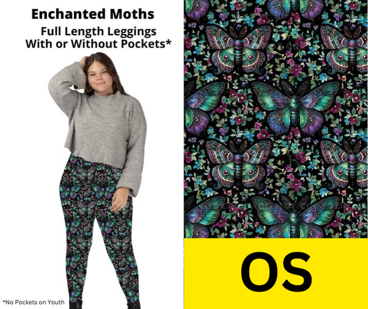 Enchanted Moths Full Length Leggings w/ Pockets