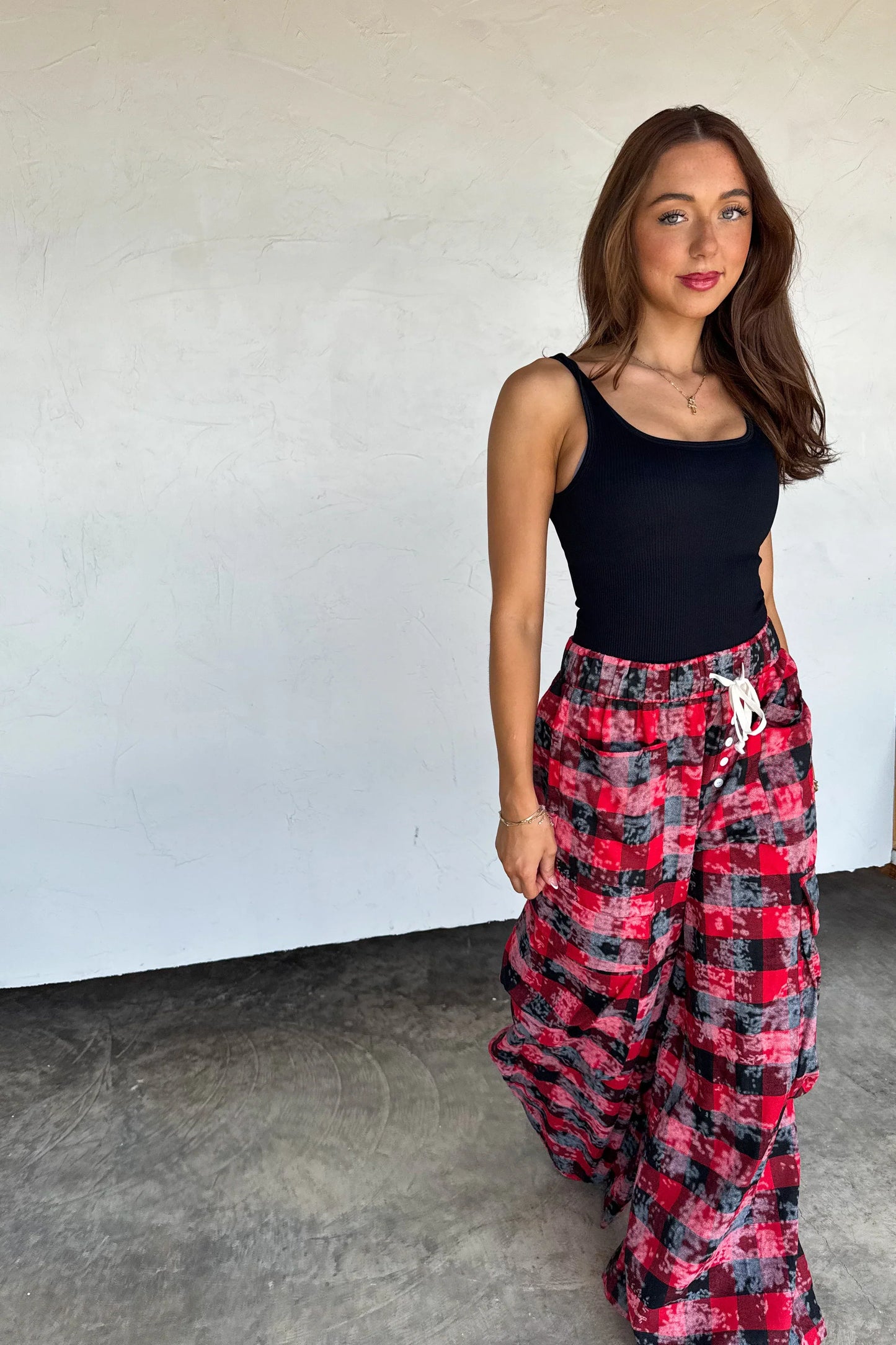 PREORDER: Plaid Behavior Wide Leg Pants