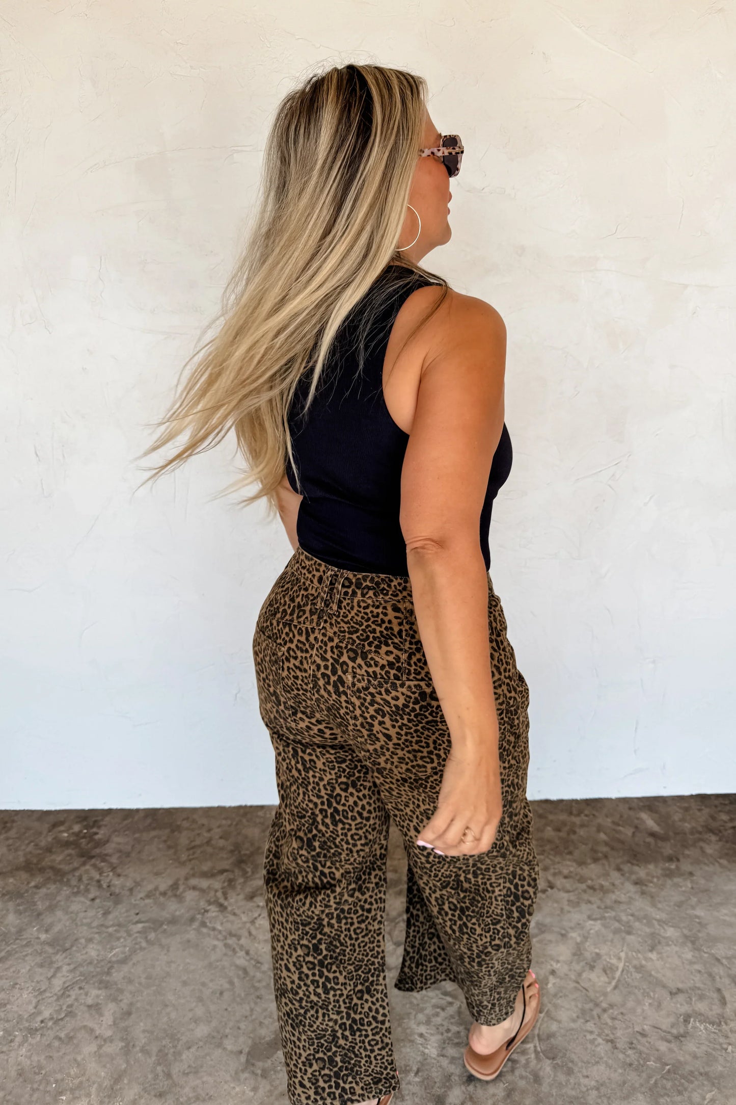 PREORDER: Bex Cheetah Barrel Jeans (Stretchy)