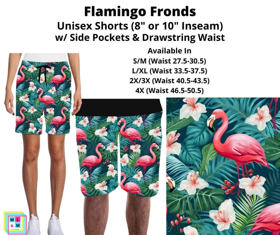 Flamingo Fronds Unisex Shorts