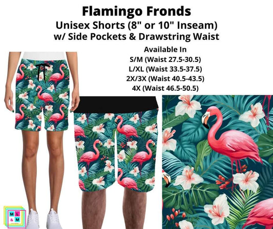 Flamingo Fronds Unisex Shorts