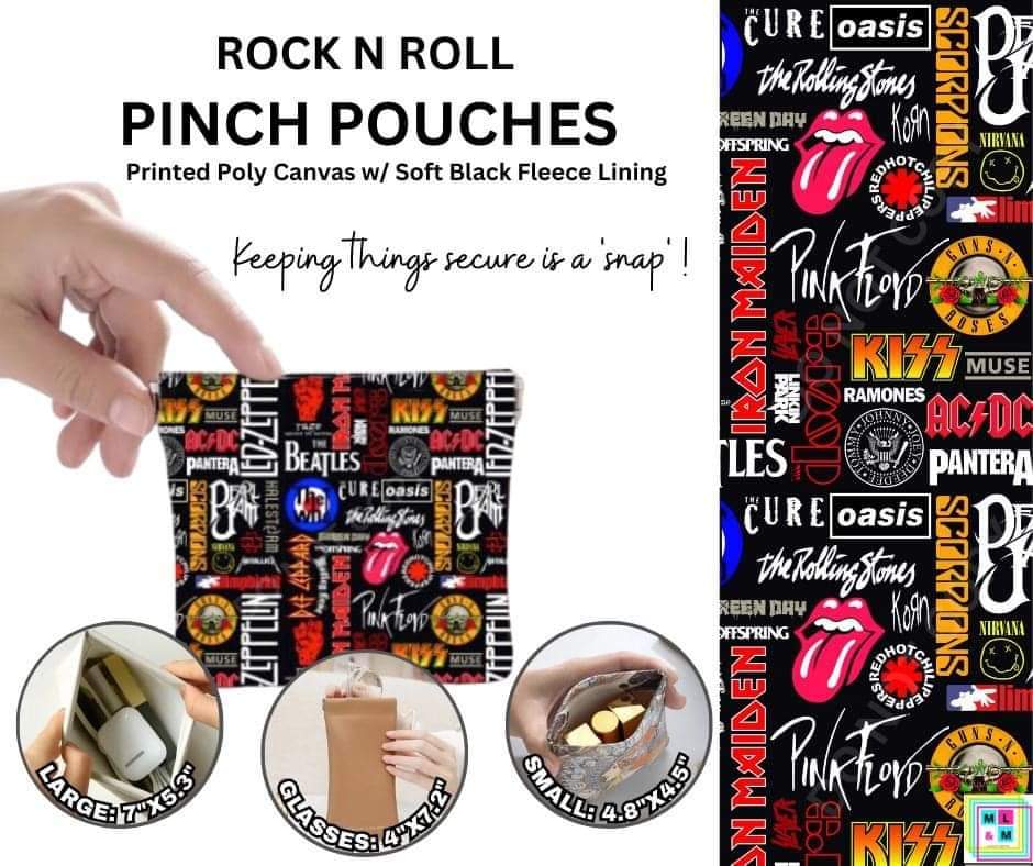 Rock n Roll Pinch Pouches in 3 Sizes