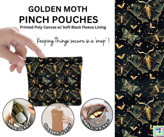 Golden Moth Pinch Pouches in 3 Sizes