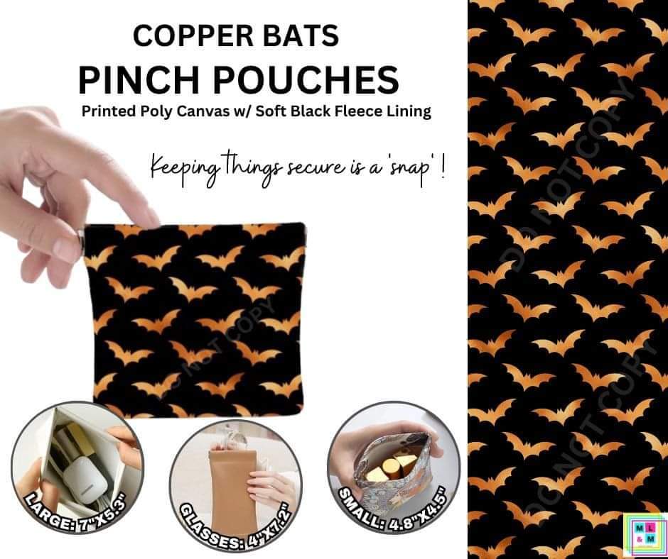 Copper Bats Pinch Pouches in 3 Sizes