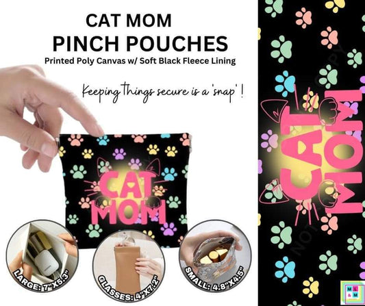 Cat Mom Pinch Pouches in 3 Sizes