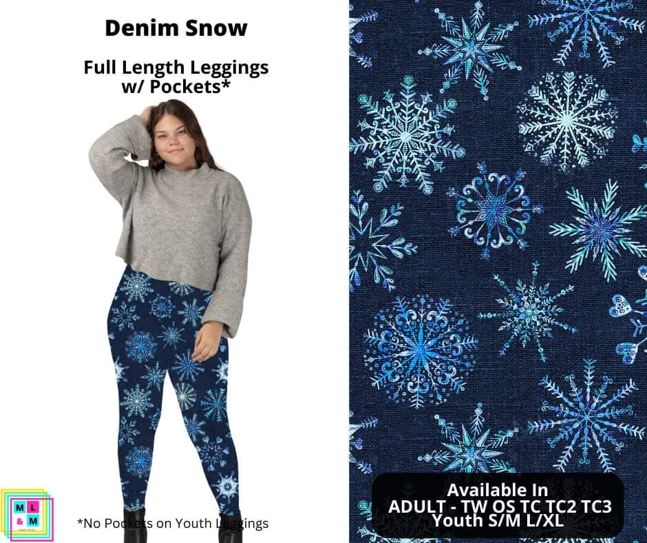 Denim Snow Full Length Leggings w/ Pockets