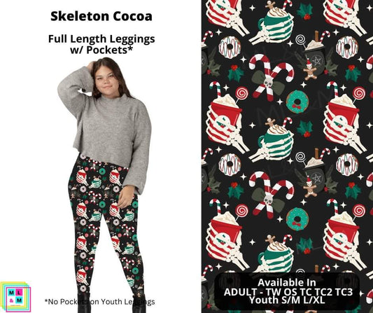 Skeleton Cocoa Full Length Leggings w/ Pockets