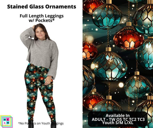 Stained Glass Ornaments Full Length Leggings w/ Pockets