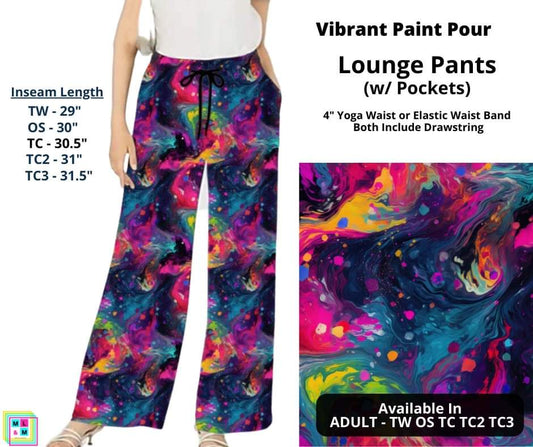 Vibrant Paint Pour Full Length Lounge Pants