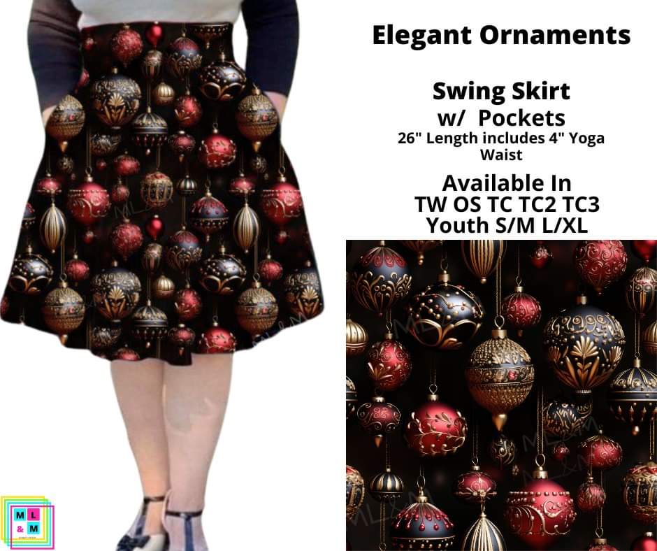 Elegant Ornaments Swing Skirt