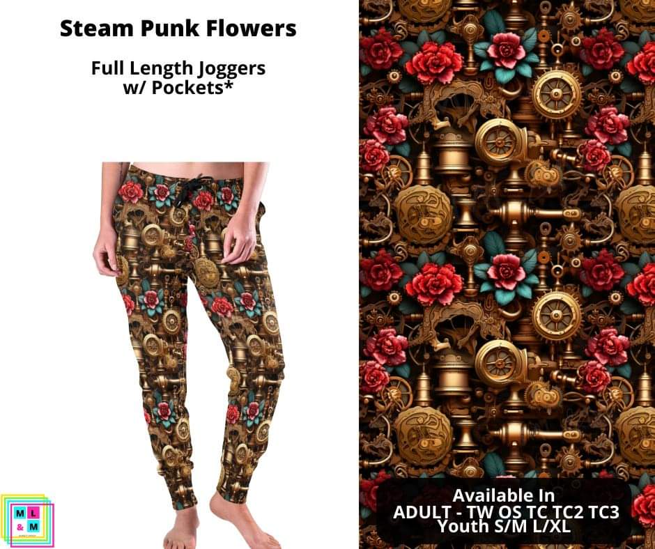 Steam Punk Flowers Joggers