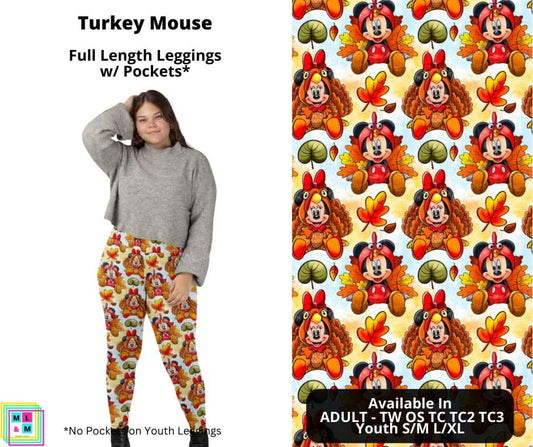 Turkey Mouse Full Length Leggings w/ Pockets